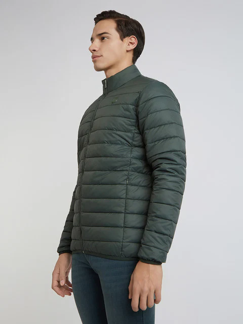 Parx Men Green Solid Polyester Jacket - Image 3