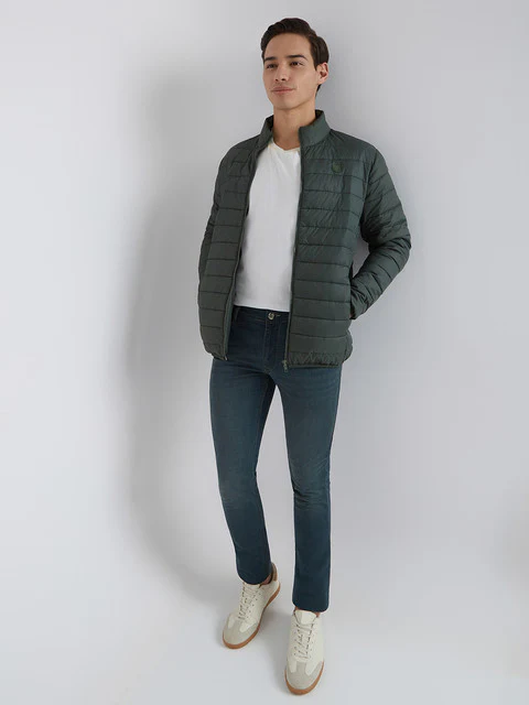 Parx Men Green Solid Polyester Jacket - Image 5