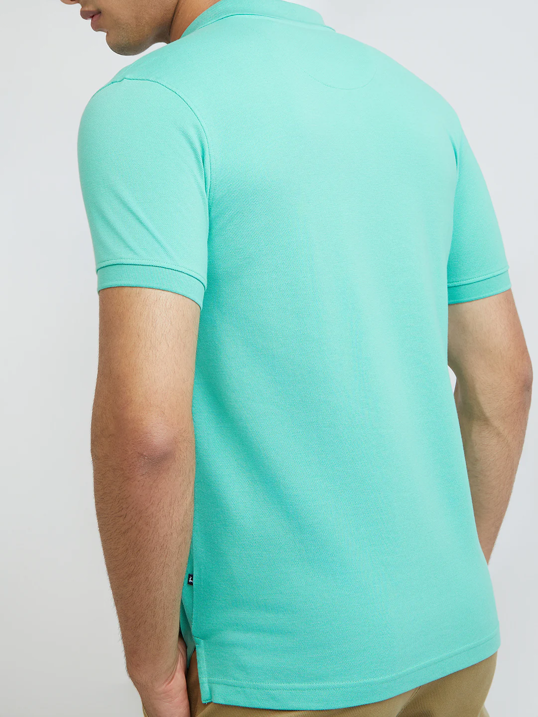 Parx Men Green Solid Regular Fit Cotton Blend T-Shirt - Image 7