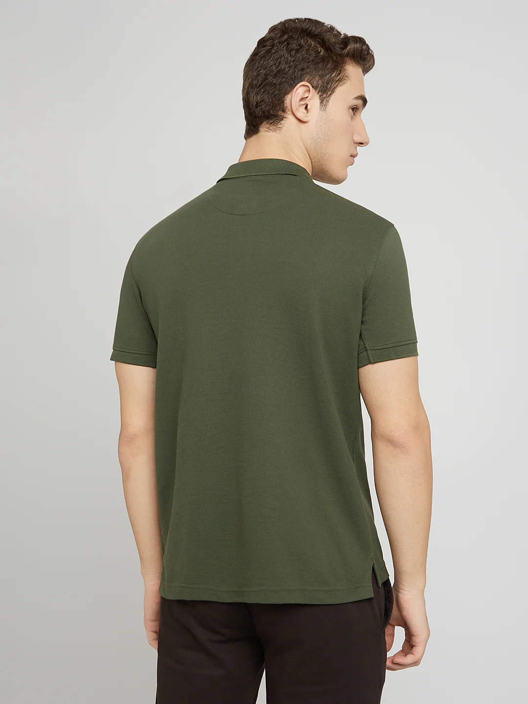 Parx Men Green Solid Regular Fit Cotton Blend T-Shirt - Image 5