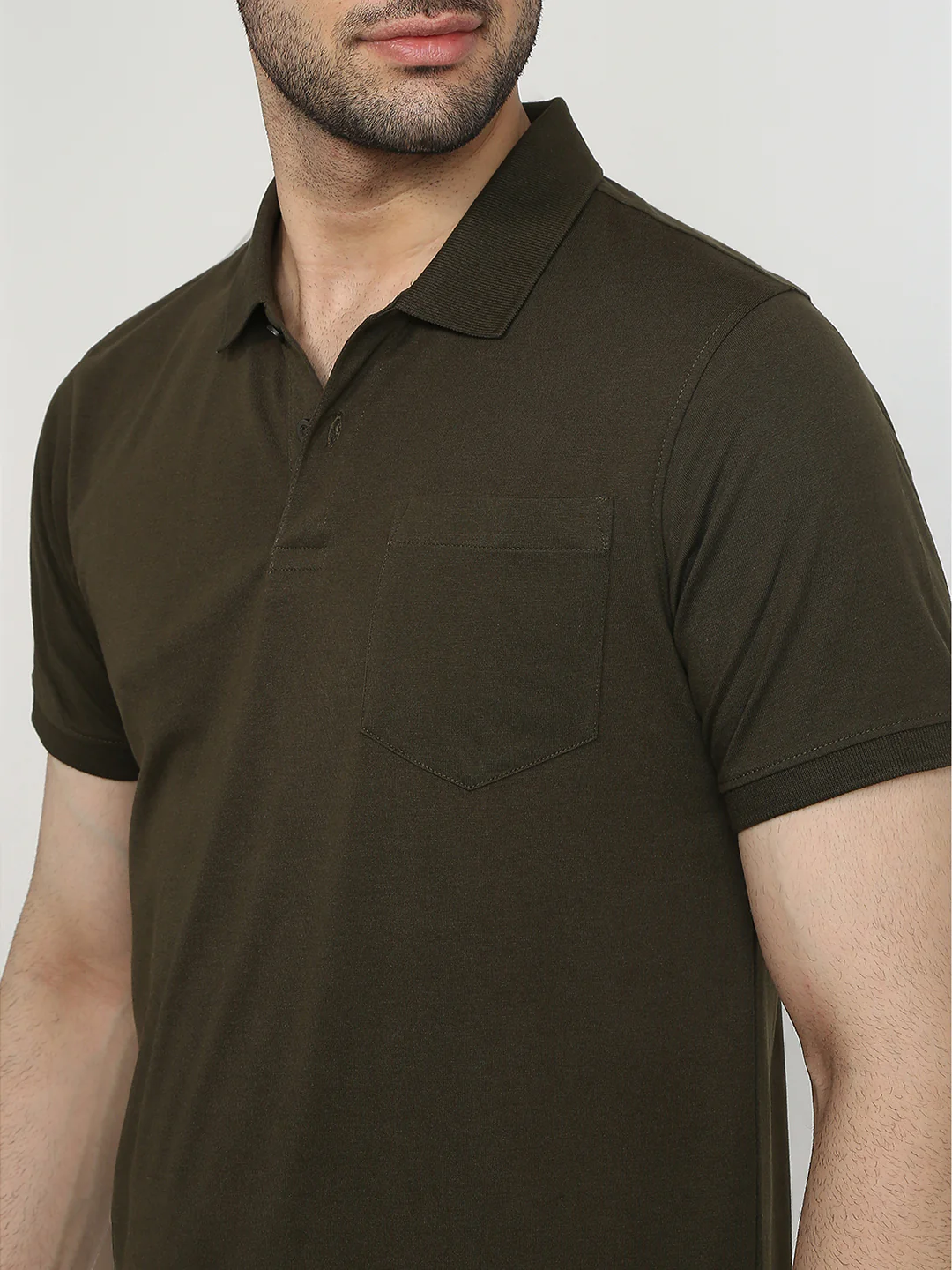 Parx Men Green Solid Regular Fit Cotton Blend T-Shirt - Image 6