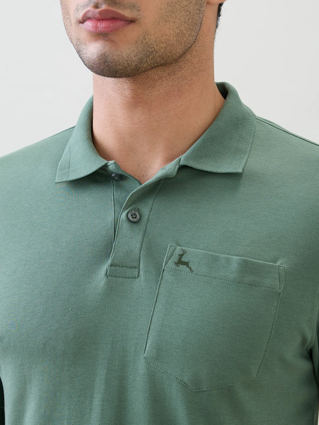 Parx Men Green Solid Regular Fit Cotton Half Sleeve T-Shirt - Image 6