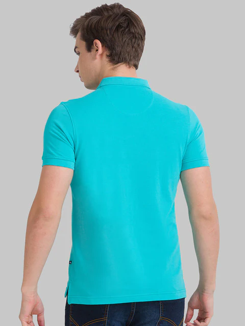 Parx Men Green Solid Regular Fit Cotton T-Shirt - Image 4
