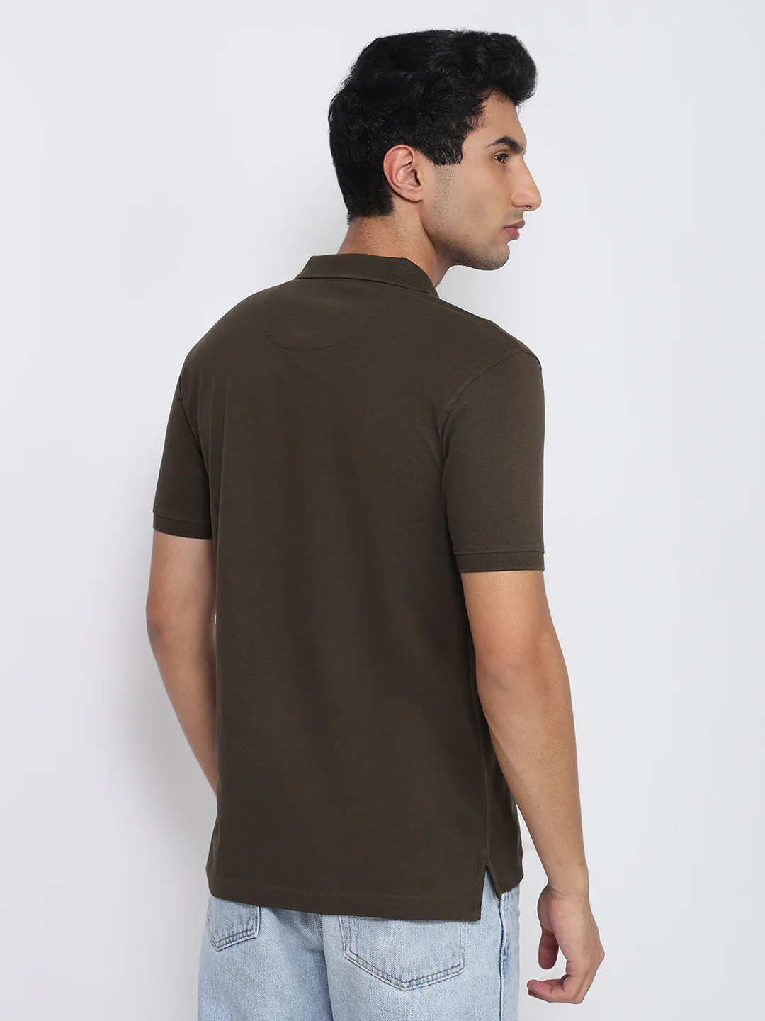Parx Men Green Regular Fit Solid Polo Neck Collar T-Shirt - Image 4
