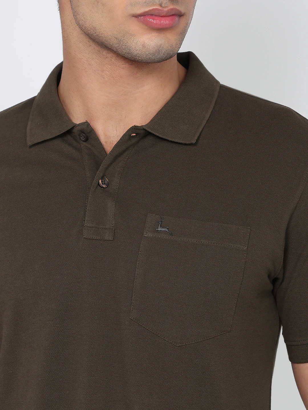Parx Men Green Regular Fit Solid Polo Neck Collar T-Shirt - Image 6