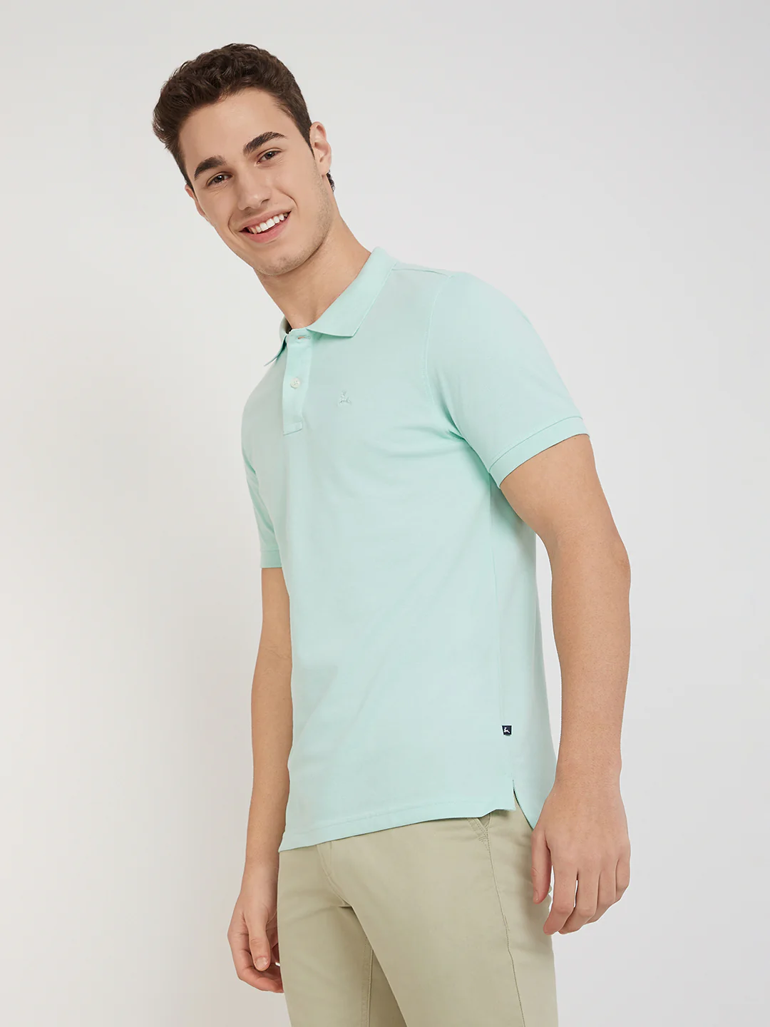 Parx Men Green Solid Regular Fit Half Sleeve Polo Neck T-Shirt - Image 3