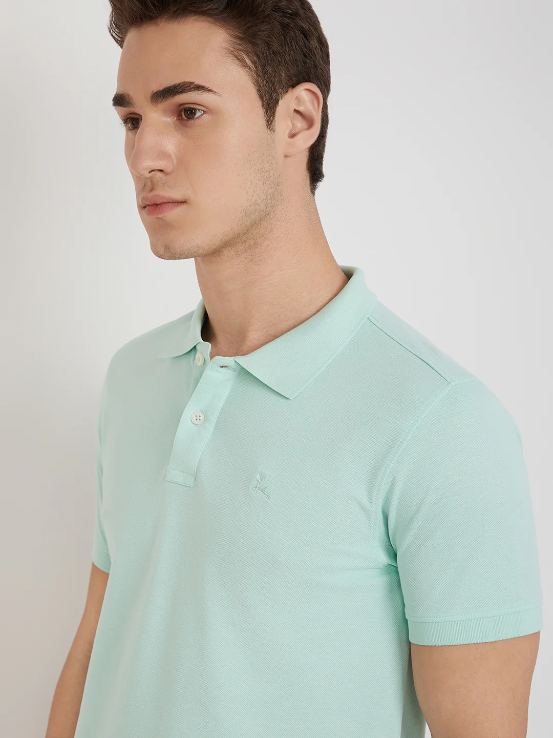 Parx Men Green Solid Regular Fit Half Sleeve Polo Neck T-Shirt - Image 7