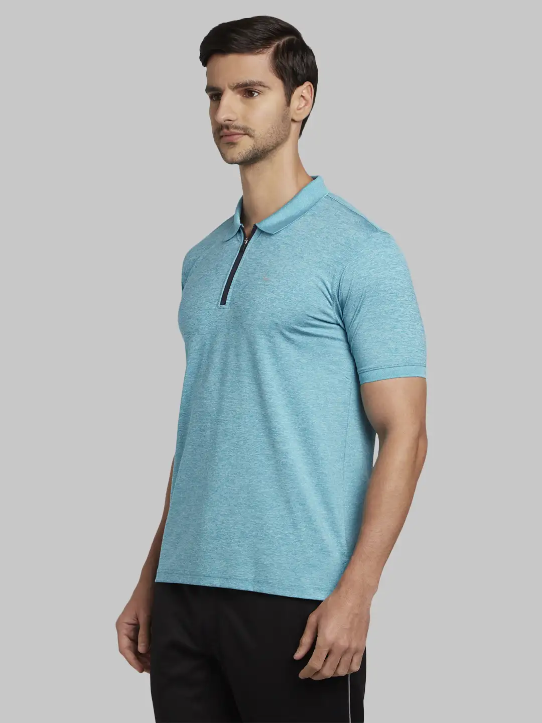 Parx Men Green Solid Regular Fit Polyester T-Shirt - Image 3