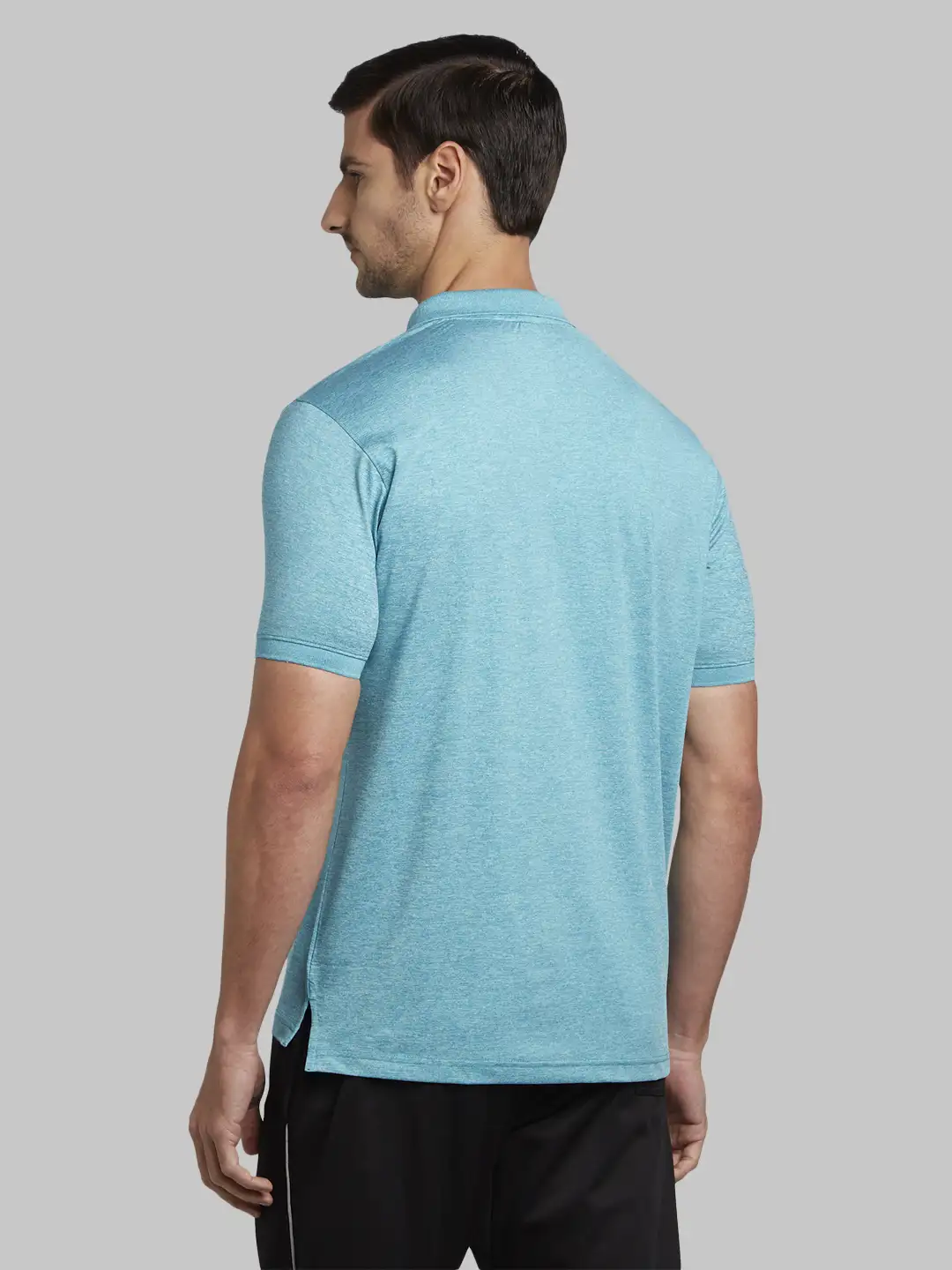 Parx Men Green Solid Regular Fit Polyester T-Shirt - Image 4