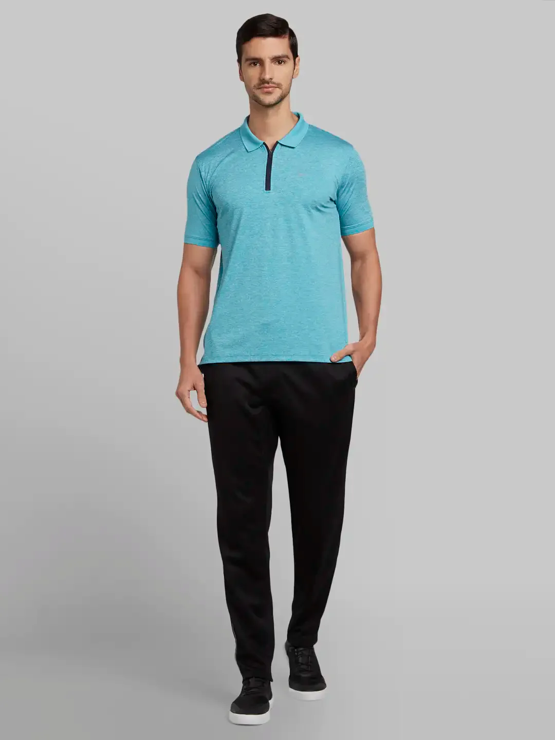 Parx Men Green Solid Regular Fit Polyester T-Shirt - Image 5