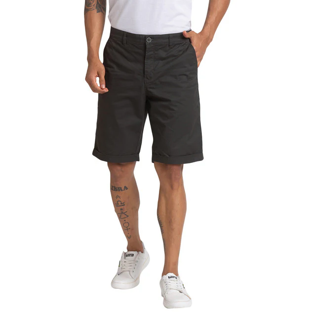 Parx Men Green Solid Regular Fit Shorts
