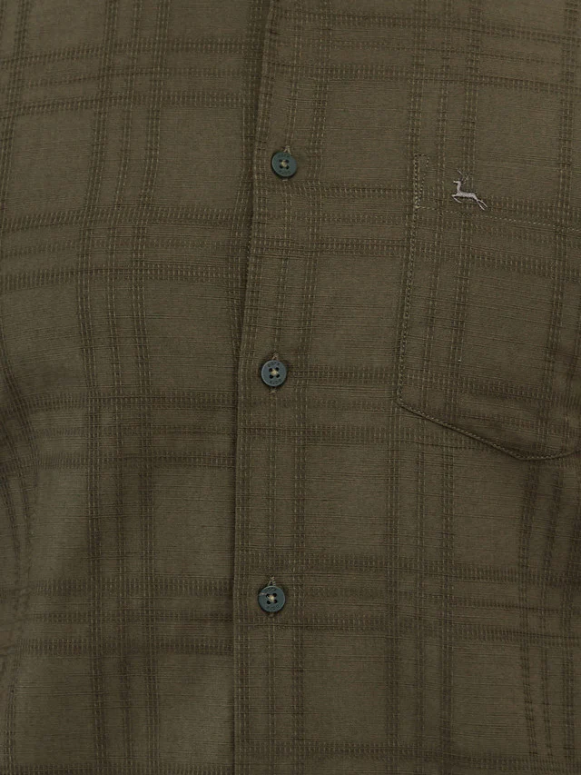 Parx Men Green Solid Slim Fit Cotton Casual Shirt - Image 6