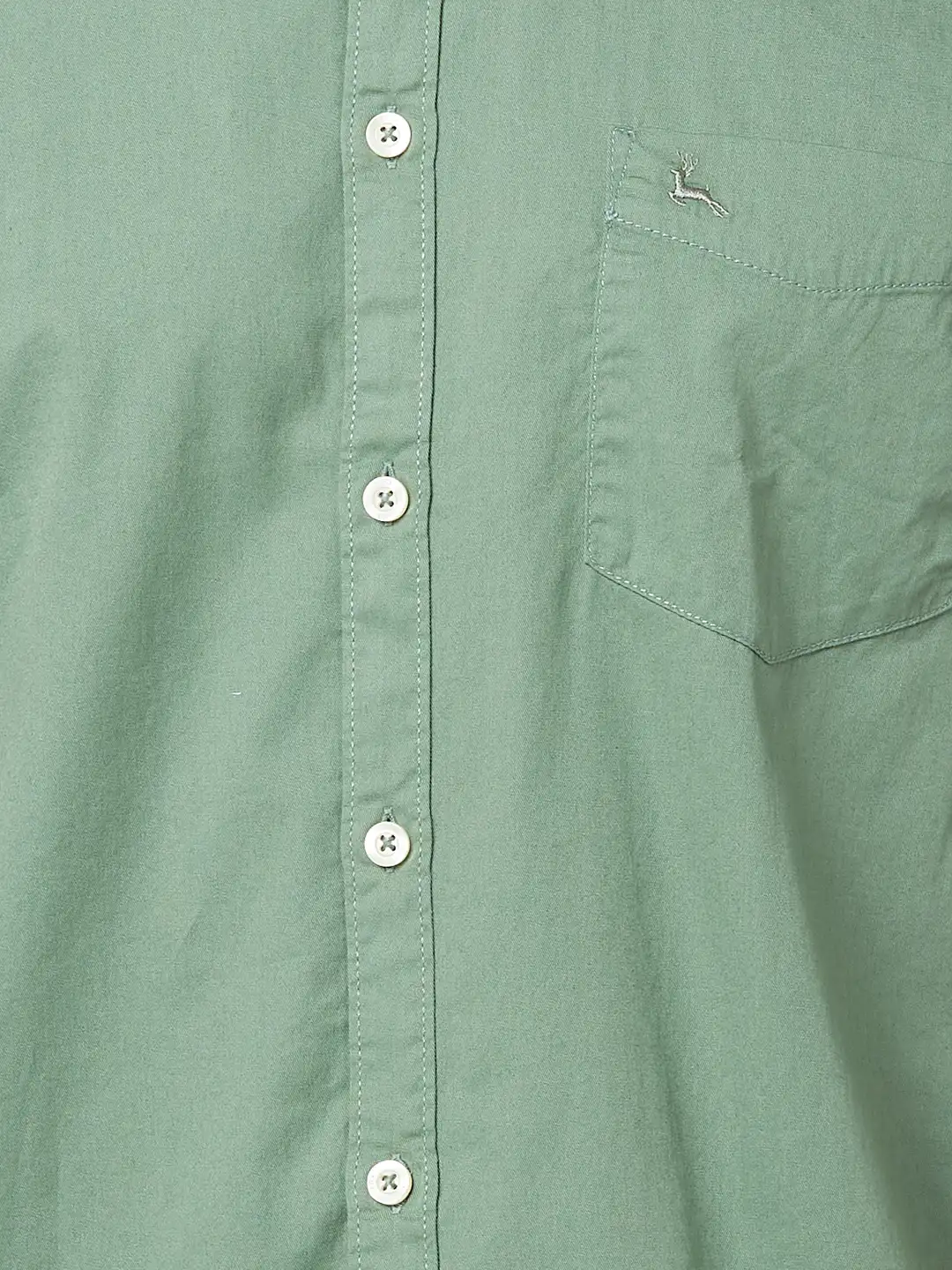 Parx Men Green Solid Slim Fit Cotton Full Sleeve Cutaway Collar Shirt - Image 7