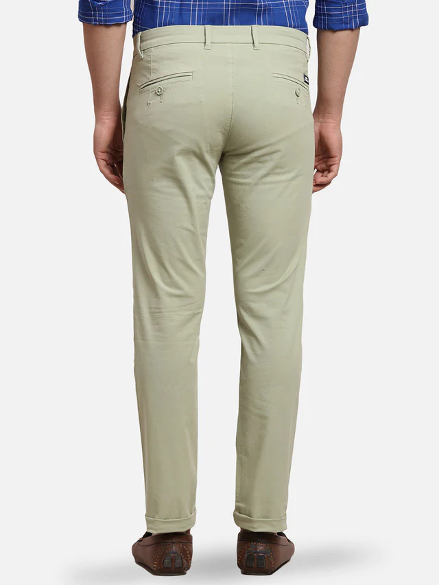 Parx Men Green Solid Tapered Fit Trouser - Image 4