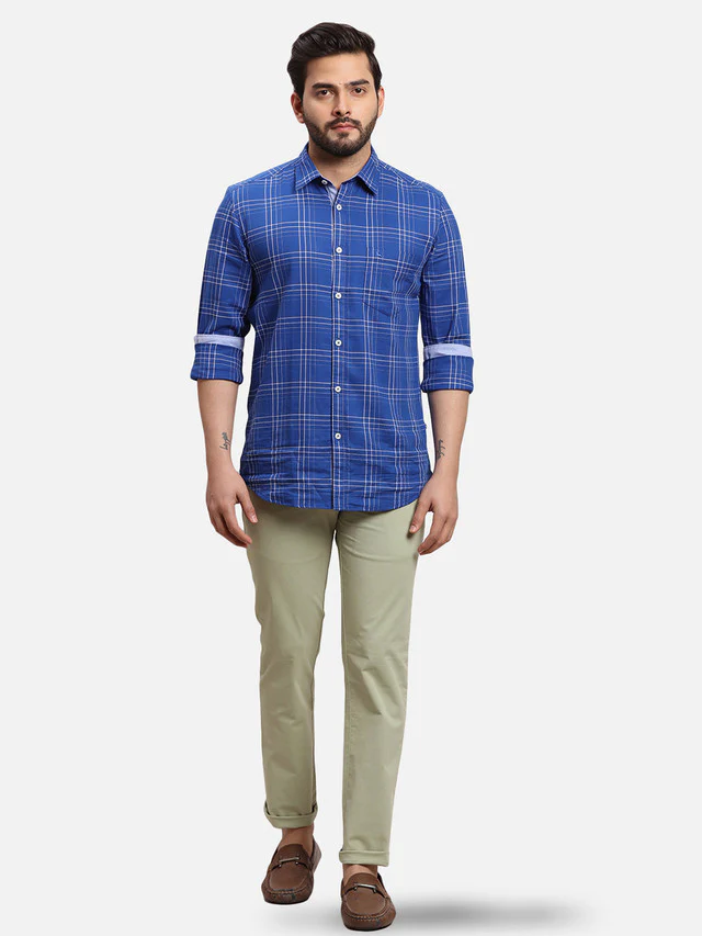 Parx Men Green Solid Tapered Fit Trouser - Image 5