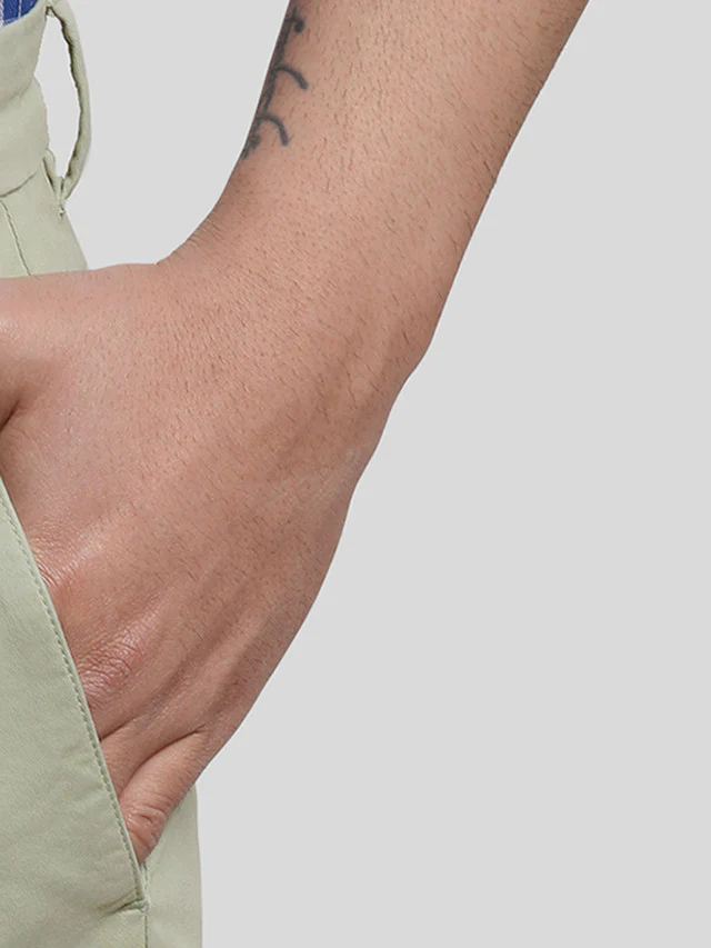 Parx Men Green Solid Tapered Fit Trouser - Image 6