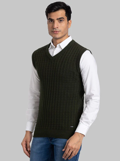 Parx Men Green Structure Acrylic Sweater - Image 3