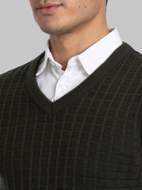 Parx Men Green Structure Acrylic Sweater - Image 6