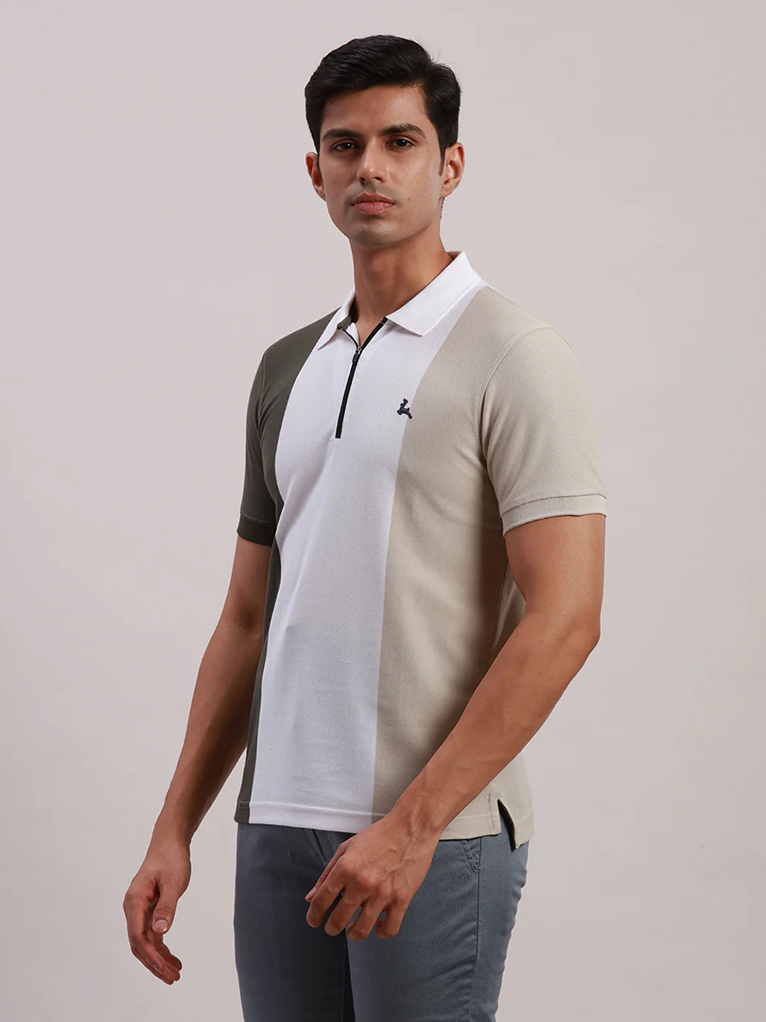 Parx Men Green Yarn Dyed Regular Fit Cotton Blend T-Shirt - Image 3