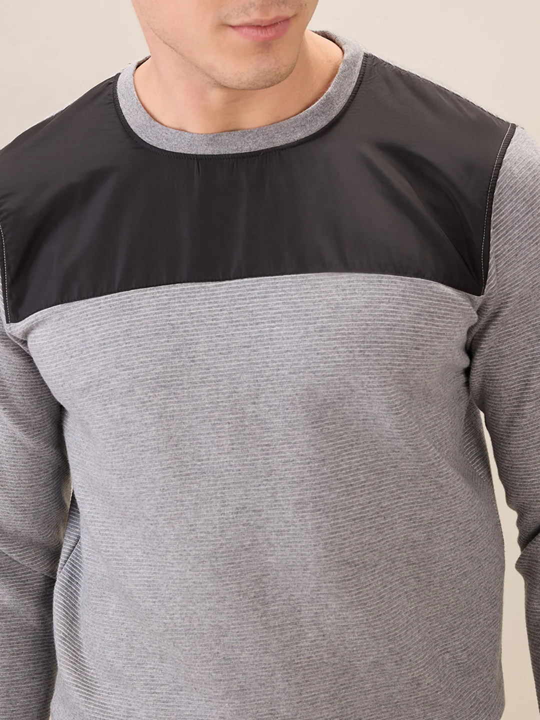 Parx Men Grey Cut & Sew Regular Fit Cotton Blend Sweatshirt - Image 6