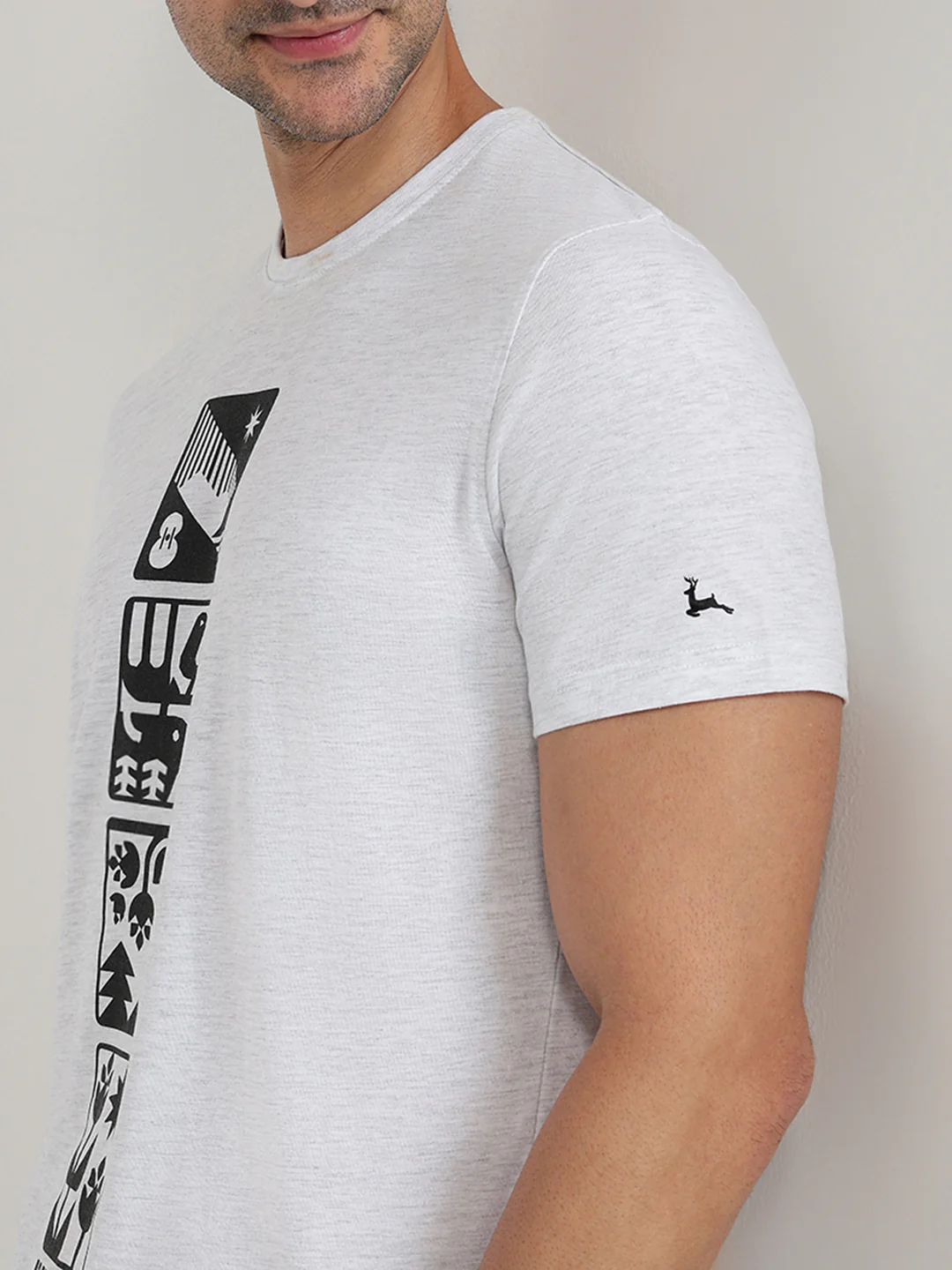 Parx Men Grey Graphic Regular Fit Cotton Half Sleeve Round Neck Collar T-Shirt - Image 6