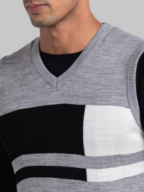 Parx Men Grey Intarsia Acrylic Sweater - Image 6