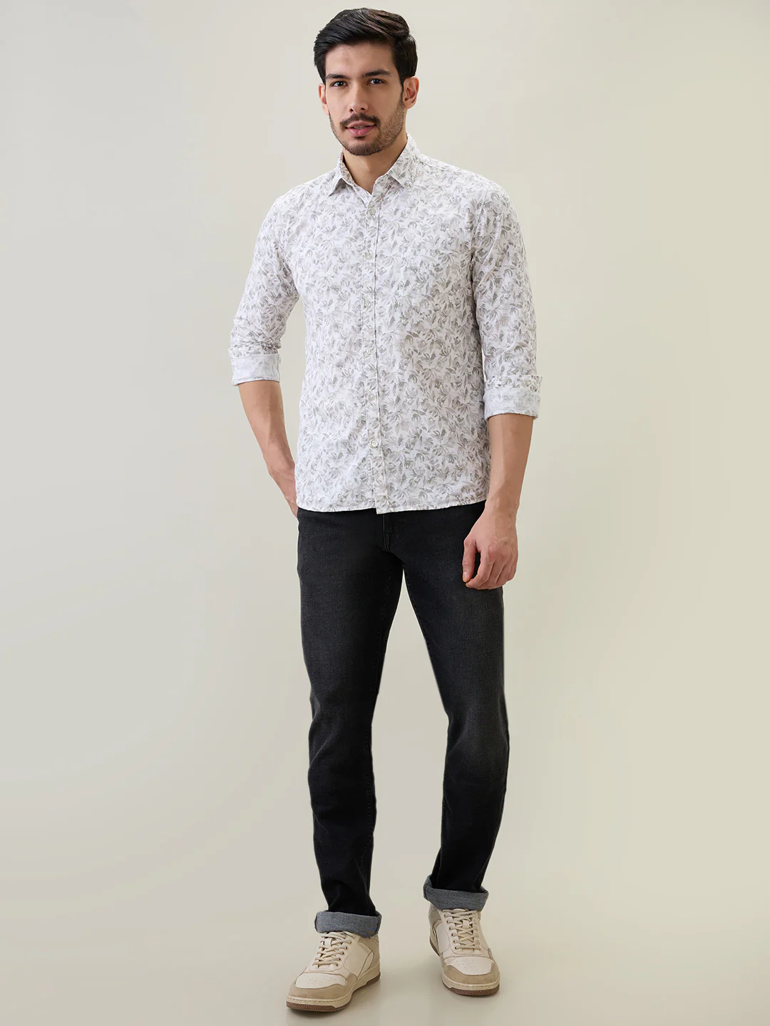 Parx Men Grey Knitted Slim Tapered Fit Cotton Blend Jeans - Image 5