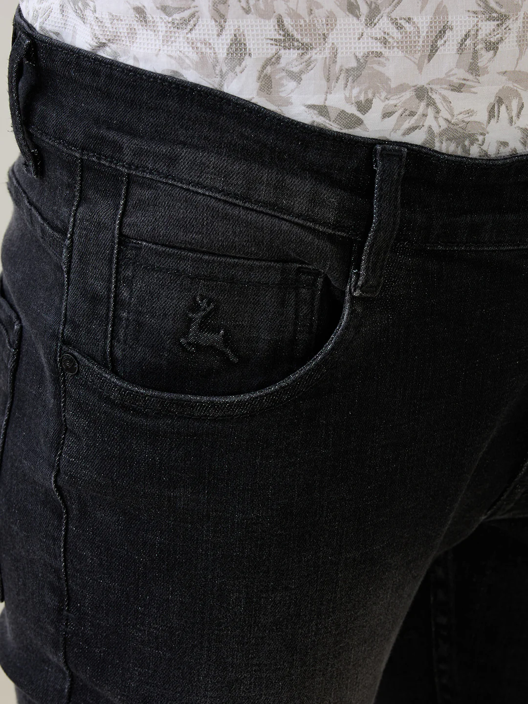 Parx Men Grey Knitted Slim Tapered Fit Cotton Blend Jeans - Image 6