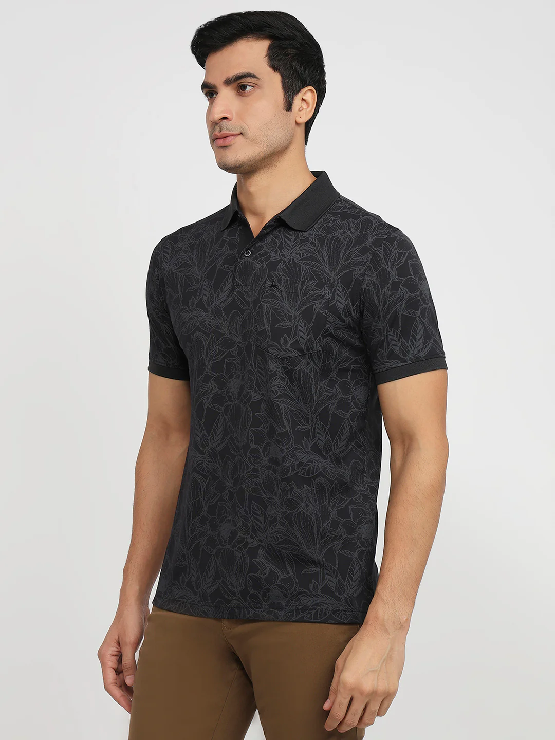 Parx Men Grey Print Regular Fit Rayon Blend T-shirt - Image 2