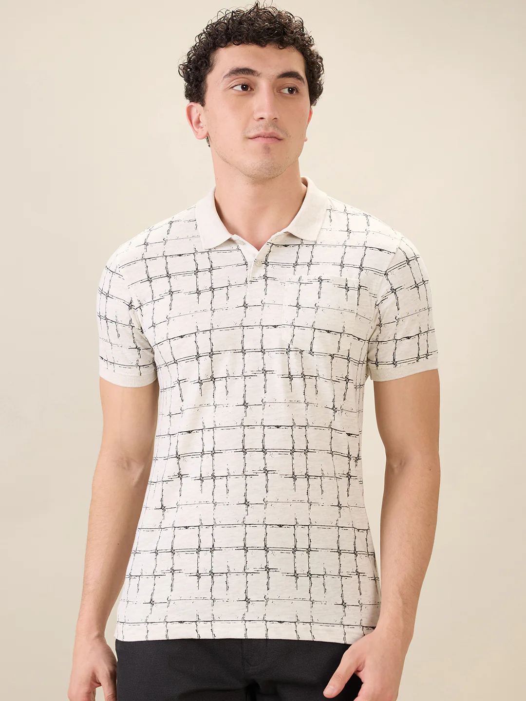 Parx Men Grey Printed Regular Fit Cotton Blend Half Sleeve T-Shirt