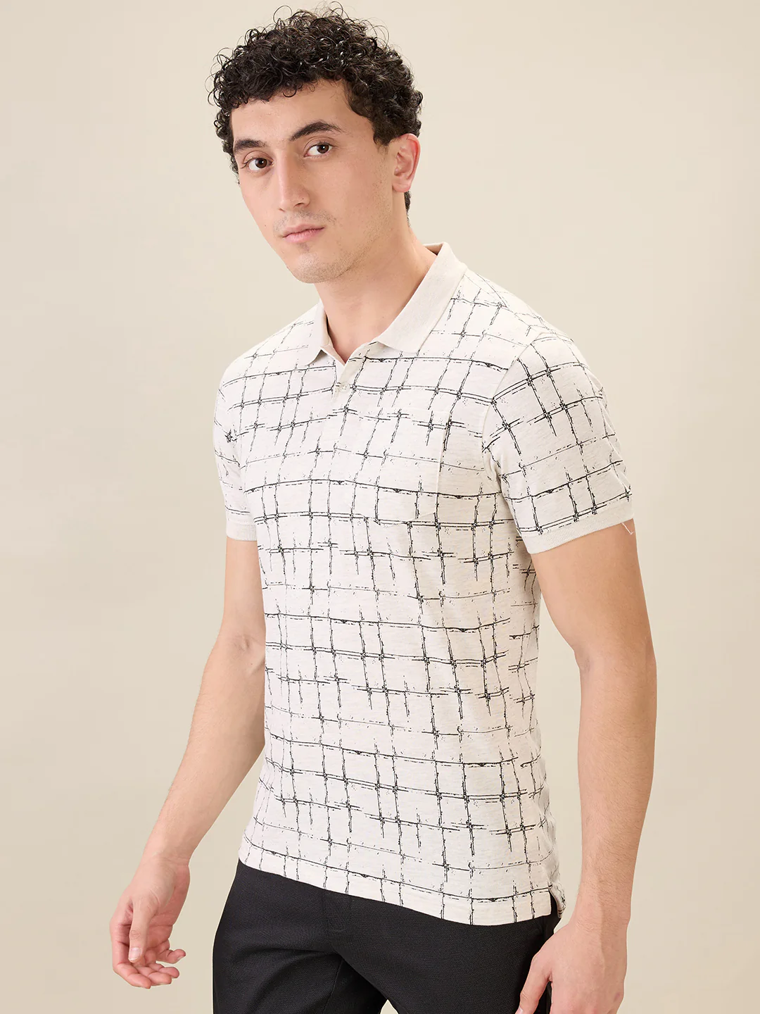 Parx Men Grey Printed Regular Fit Cotton Blend Half Sleeve T-Shirt - Image 3