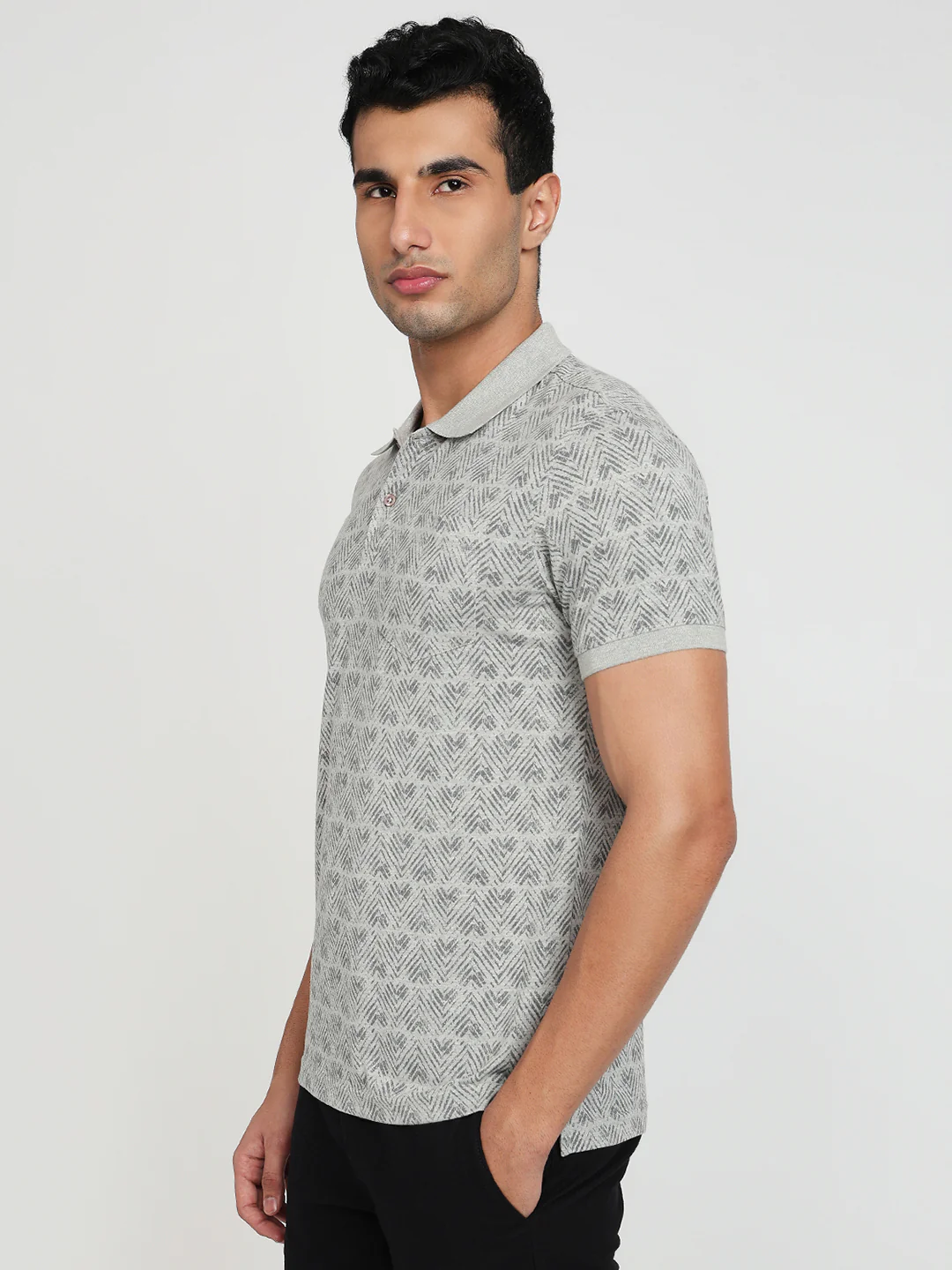 Parx Men Grey Printed Regular Fit Cotton Blend T-Shirt - Image 2