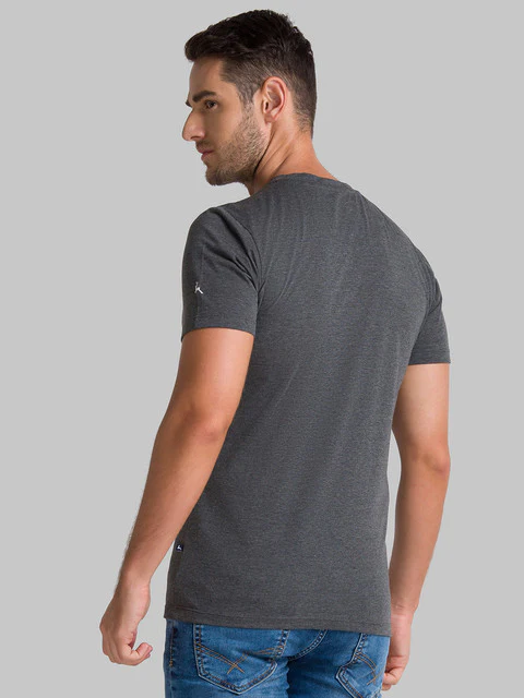 Parx Men Grey Printed Regular Fit Cotton T-Shirt - Image 4