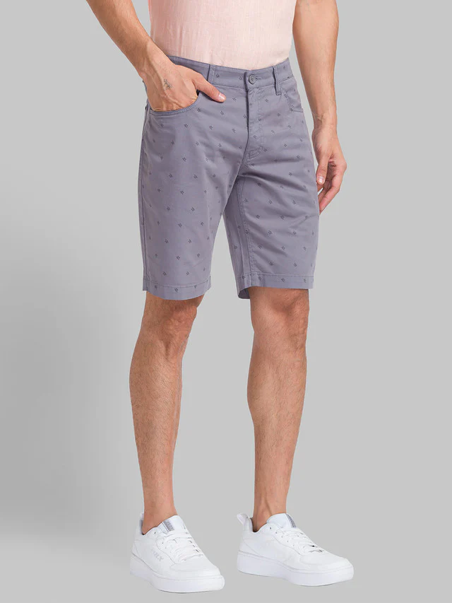 Parx Men Grey Printed Regular Fit Shorts - Image 2