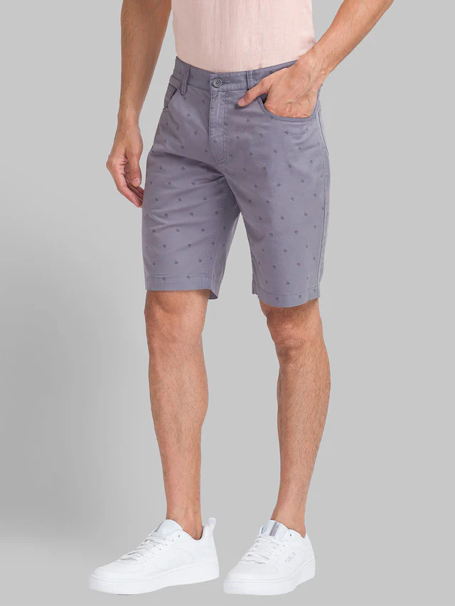 Parx Men Grey Printed Regular Fit Shorts - Image 3