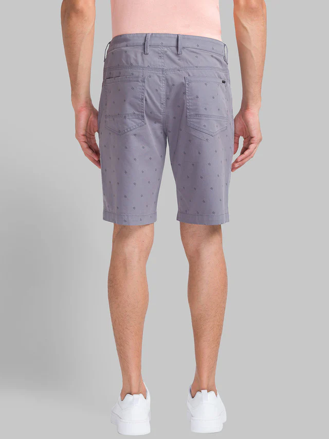 Parx Men Grey Printed Regular Fit Shorts - Image 4