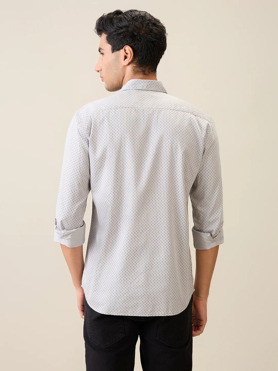 Parx Men Grey Printed Slim Fit Cotton Casual Shirt - Image 4
