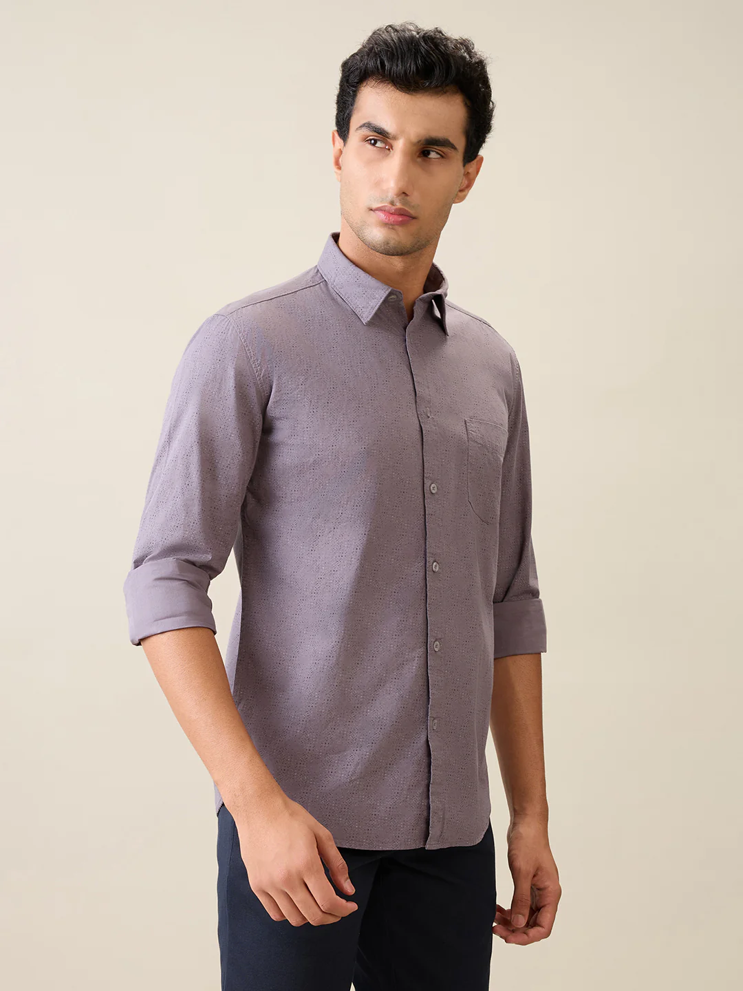 Parx Men Grey Printed Slim Fit Cotton Casual Shirt - Image 3