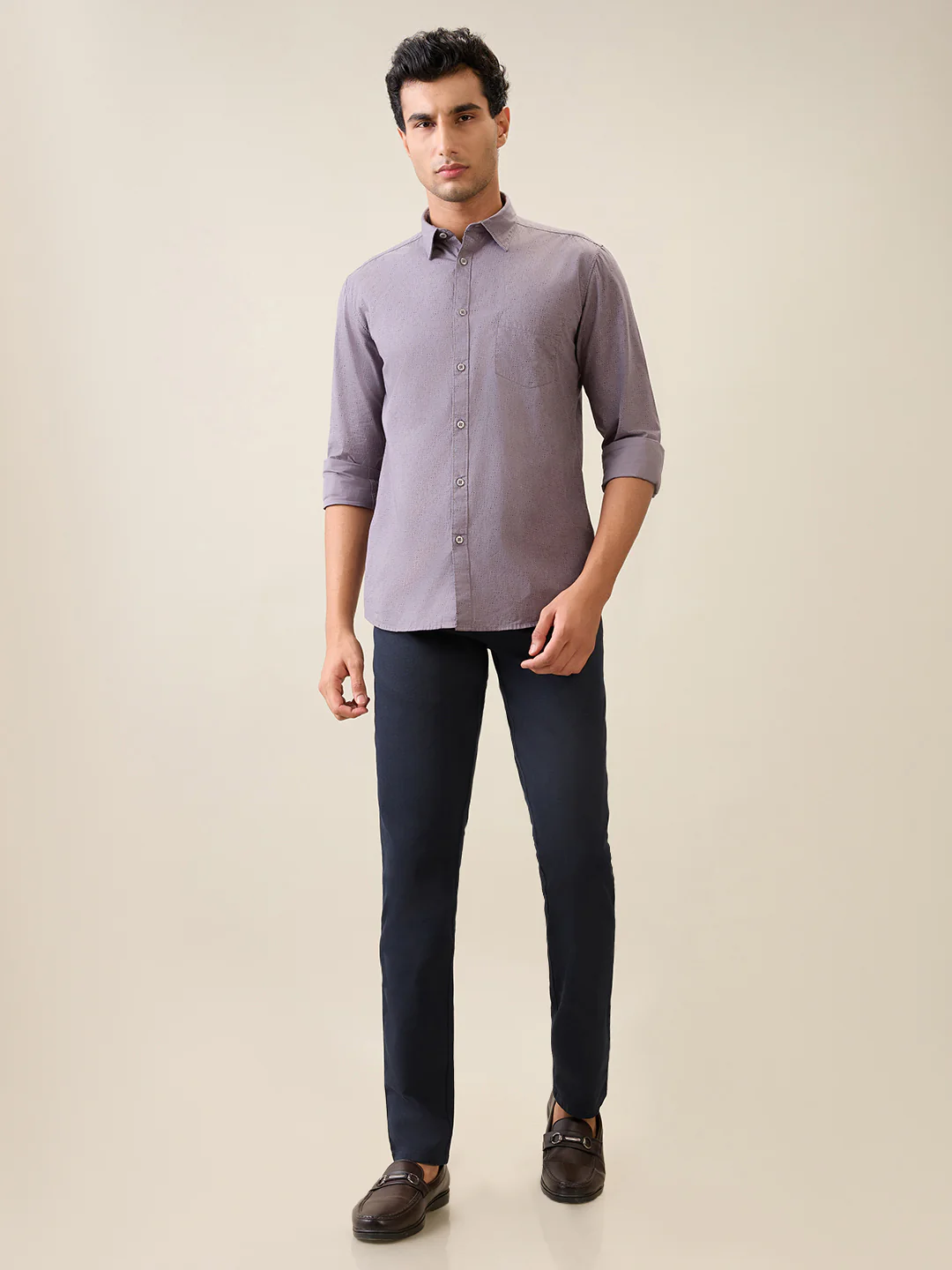 Parx Men Grey Printed Slim Fit Cotton Casual Shirt - Image 5
