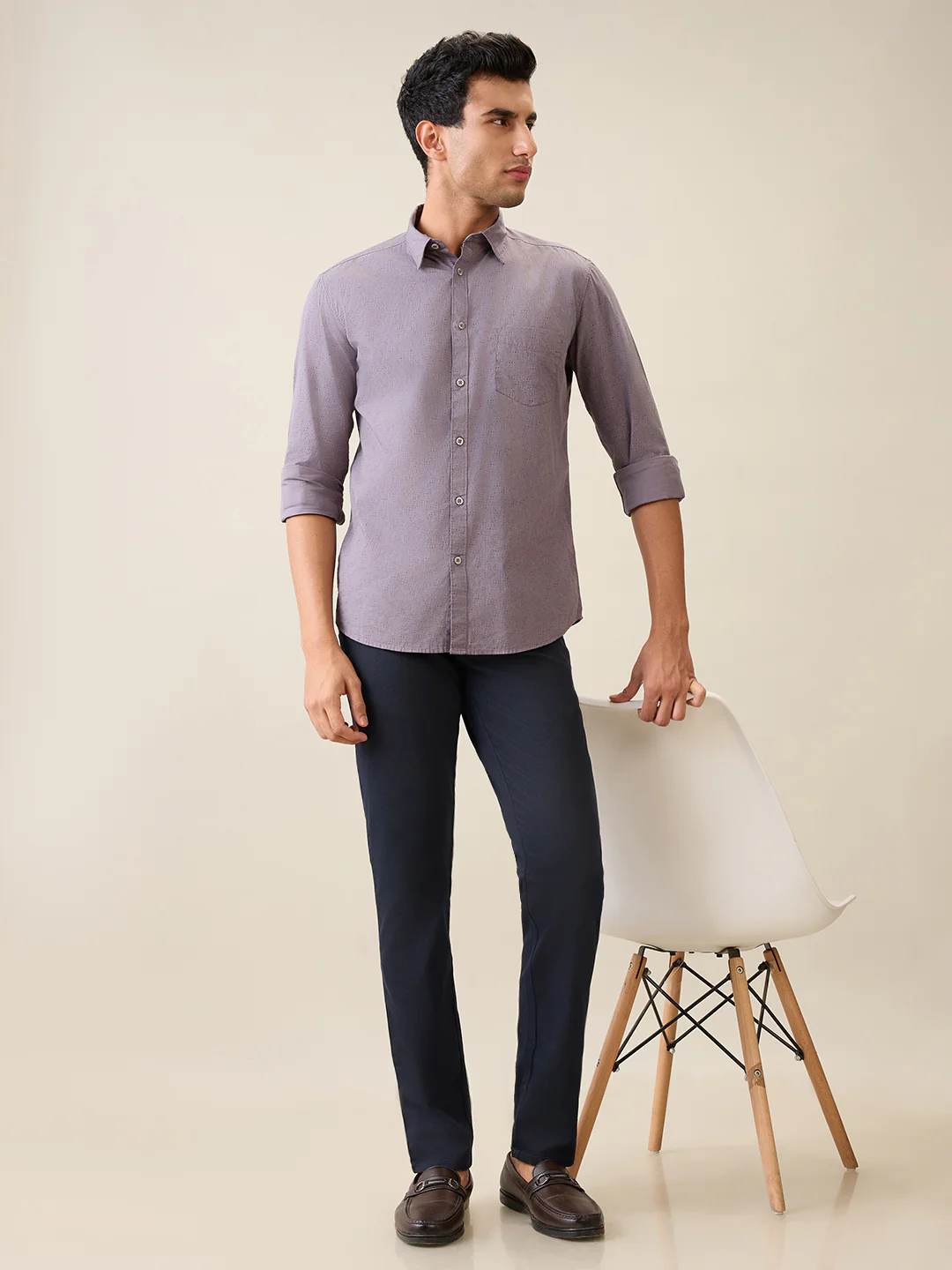 Parx Men Grey Printed Slim Fit Cotton Casual Shirt - Image 6