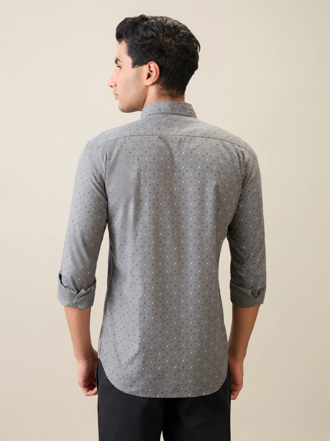 Parx Men Grey Printed Slim Fit Cotton Casual Shirt - Image 4