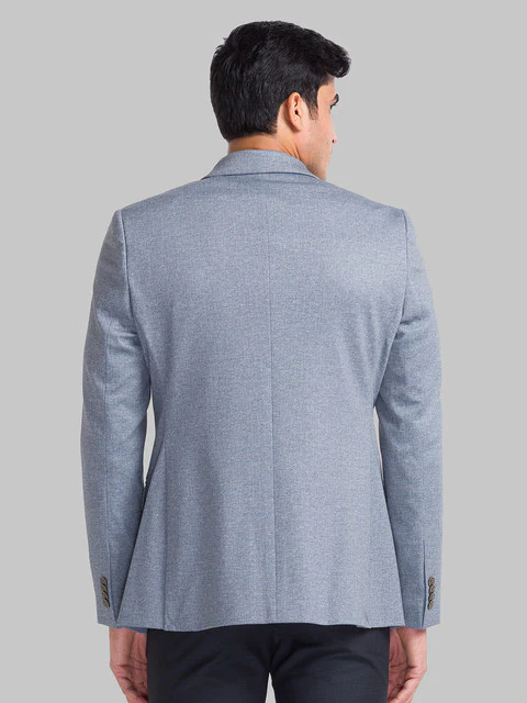 Parx Men Grey Printed Urban Fit Terylene Blend Blazer - Image 4
