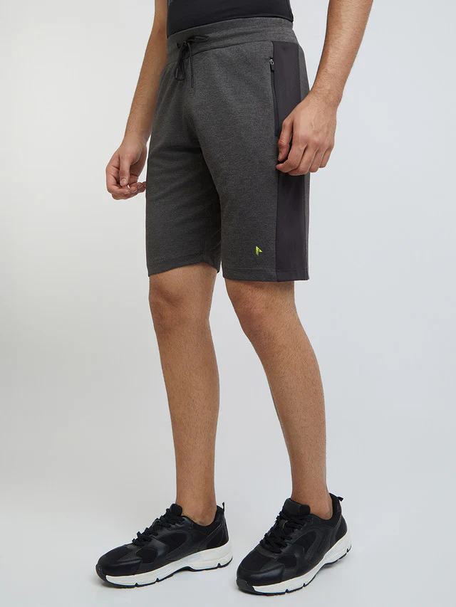 Parx Men Grey Regular Fit Cut & Sew Shorts - Image 3