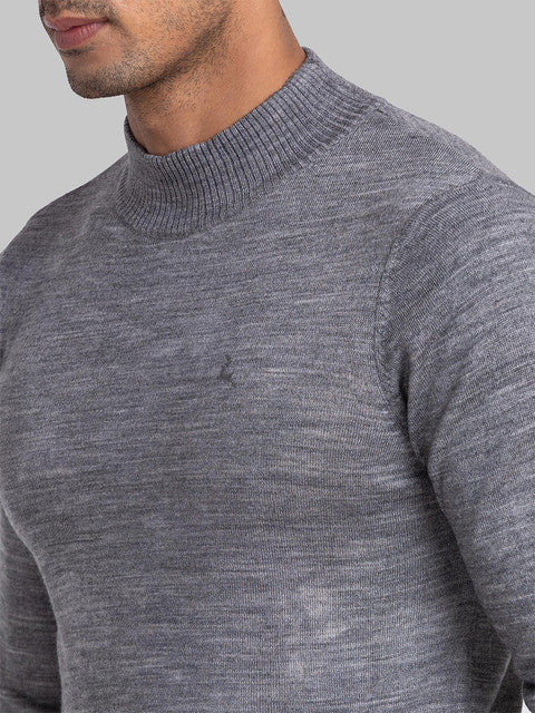 Parx Men Grey Solid Acrylic Blend Sweater - Image 6