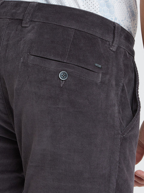 Parx Men Grey Solid Low Rise Tapered Fit Cotton Blend Trouser - Image 7