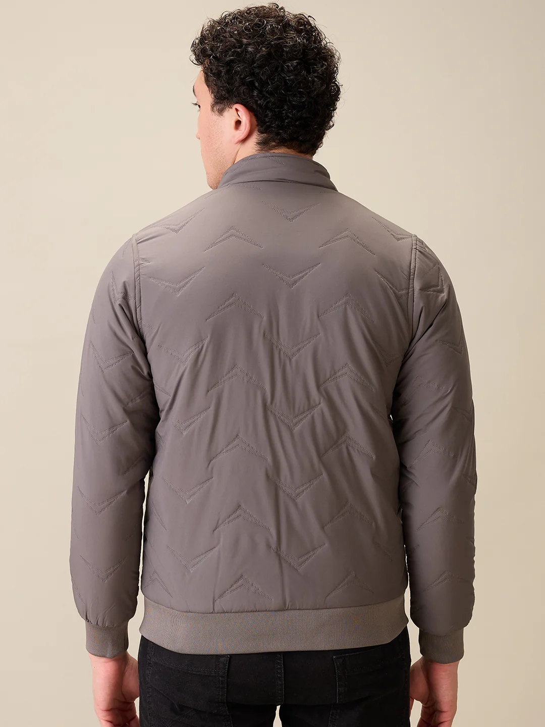 Parx Men Grey Solid Polyester Full Sleeve Jacket - Image 4