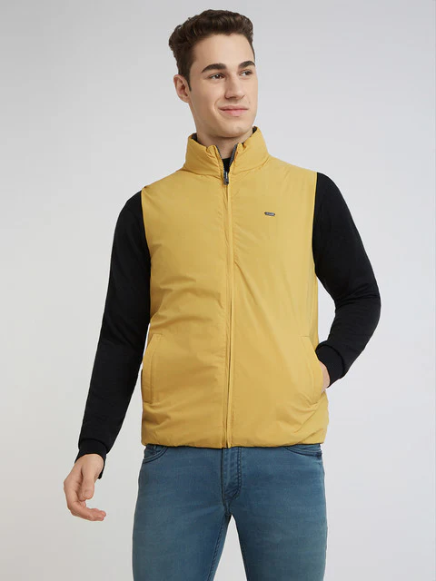 Parx Men Grey Solid Polyester Jacket