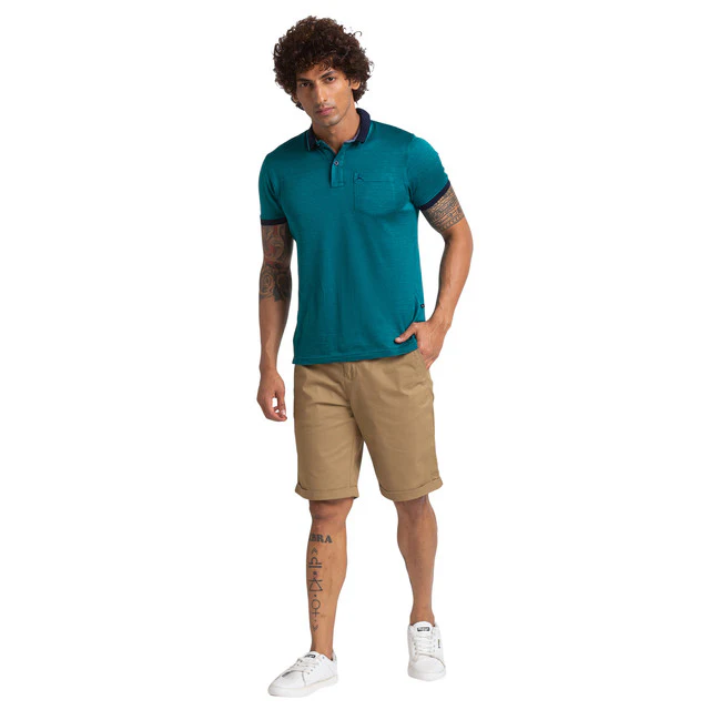 Parx Men Khaki Regular Fit Solid Shorts - Image 5