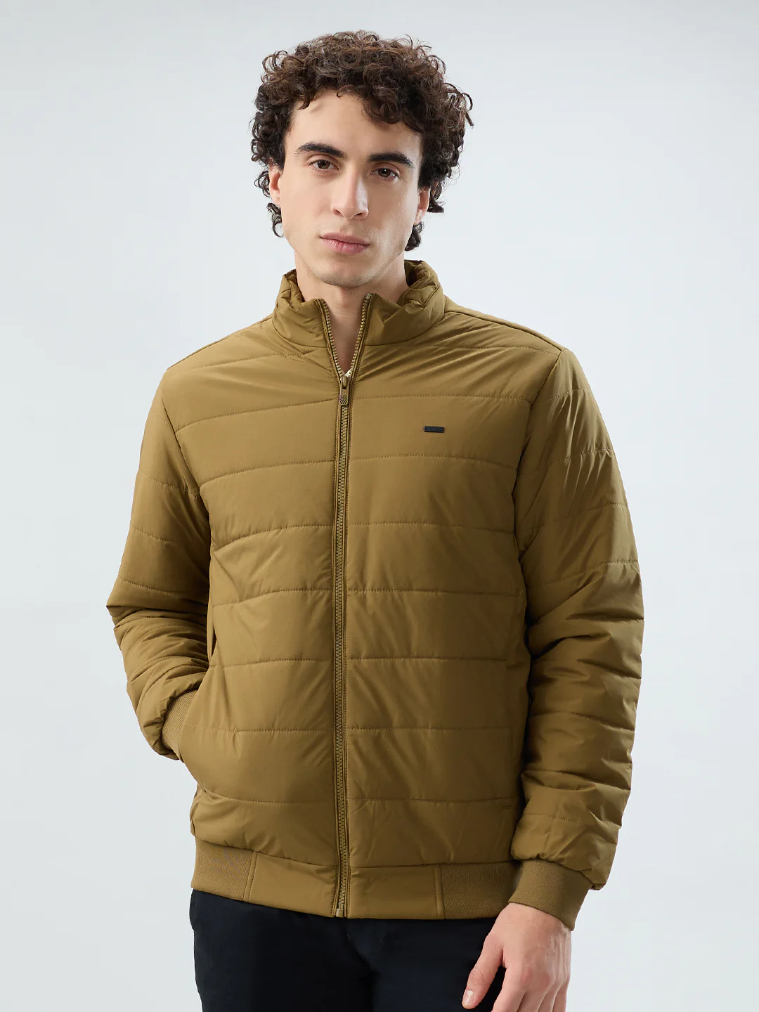 Parx Men Khaki Solid Polyester Jacket/Winterwear