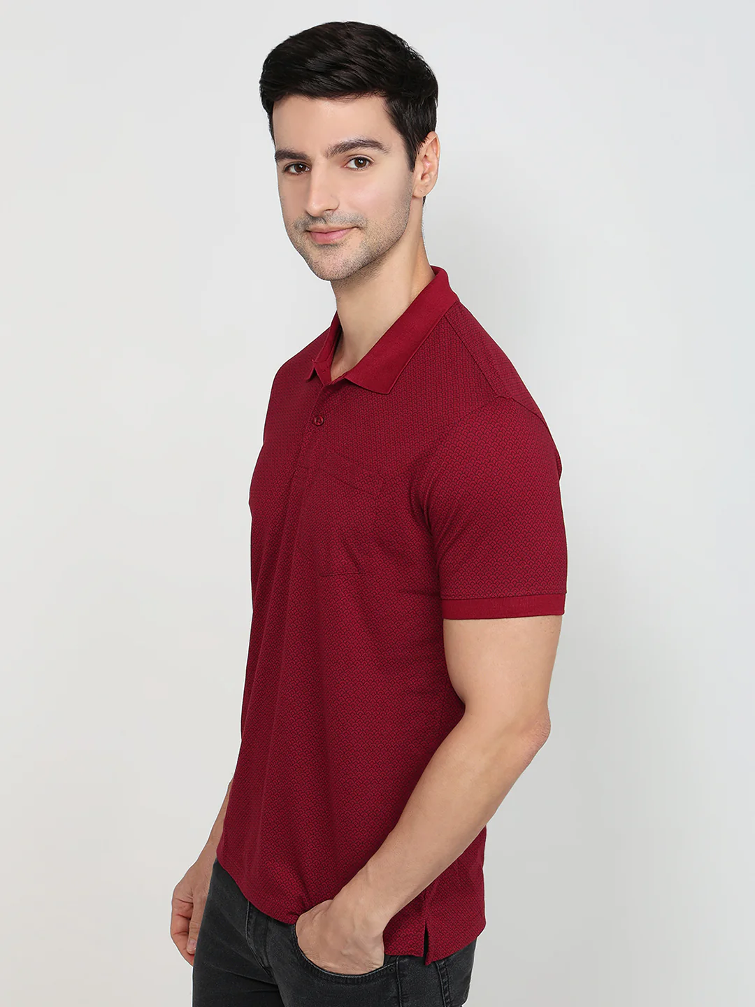 Parx Men Maroon Printed Regular Fit Cotton Blend T-Shirt - Image 2